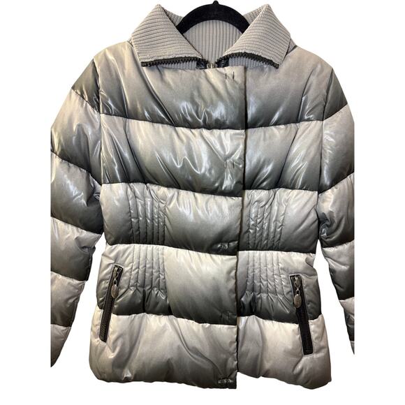Sem Per Lei Metallic Ombré Puffer Jacket - Size 6-8 - Picture 3 of 8